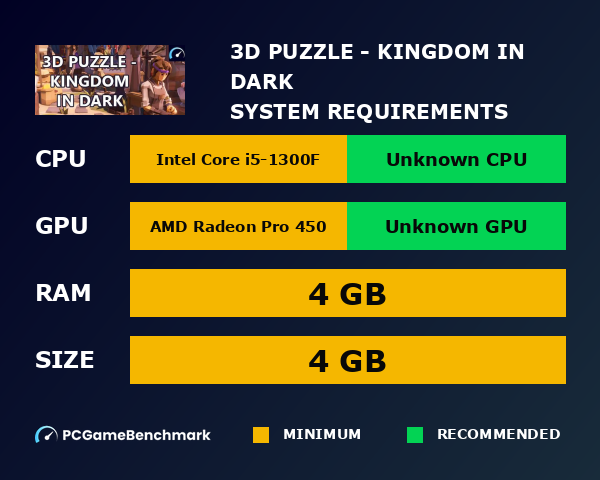 3D PUZZLE - Kingdom in dark system requirements graph