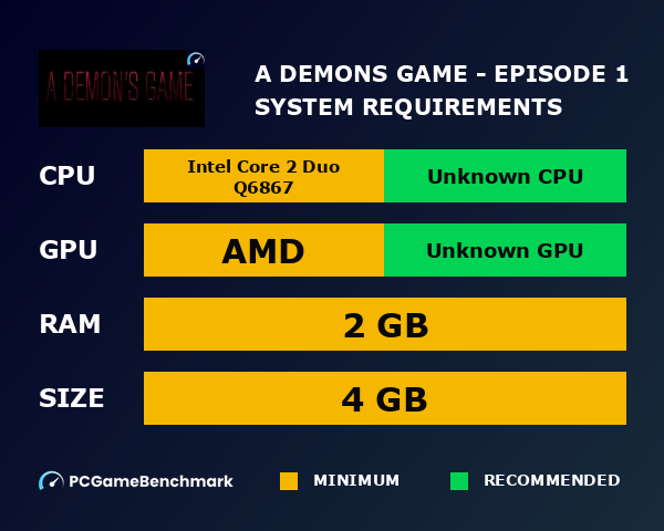 A Demon's Game - Episode 1 system requirements graph