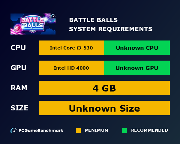 Battle Balls system requirements graph