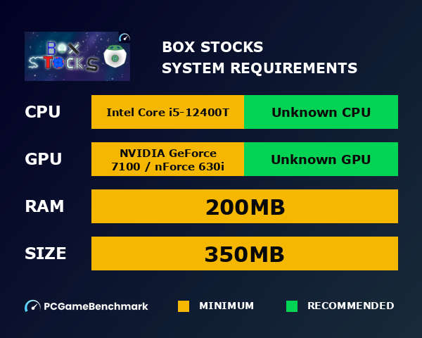 Box Stocks system requirements - PCGameBenchmark