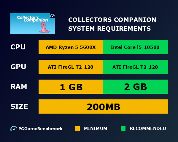 Collector's Companion system requirements - PCGameBenchmark