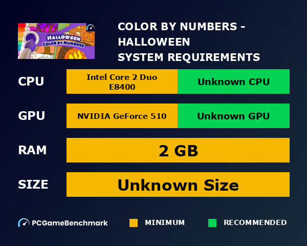 Color by Numbers - Halloween system requirements graph