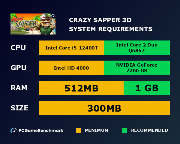 Crazy Sapper 3D system requirements graph