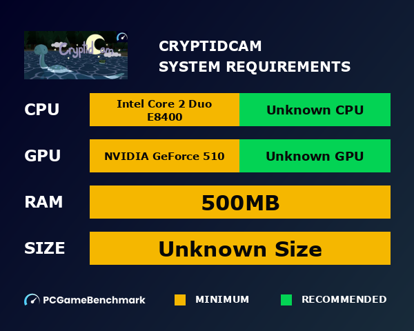 Cript Cam CryptidCam system requirements - PCGameBenchmark