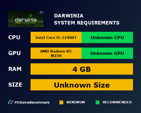 Darwinia system requirements graph