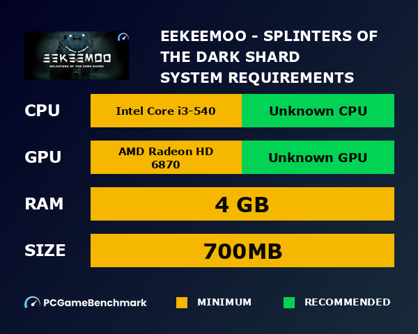 Eekeemoo - Splinters of the Dark Shard system requirements graph