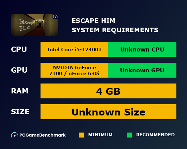 Escape Him. system requirements graph