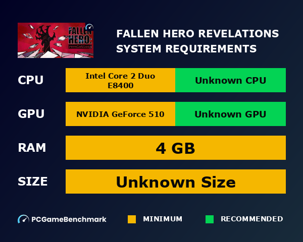 Fallen Hero: Revelations system requirements graph