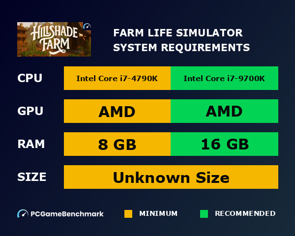 Farm Life Simulator system requirements graph