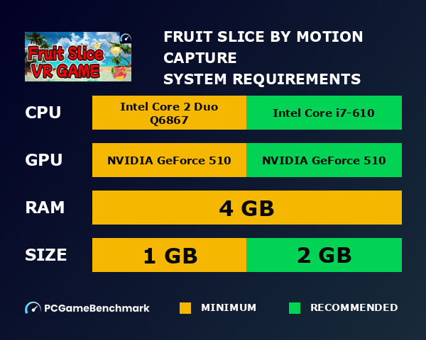 Fruit Slice by Motion Capture system requirements - PCGameBenchmark