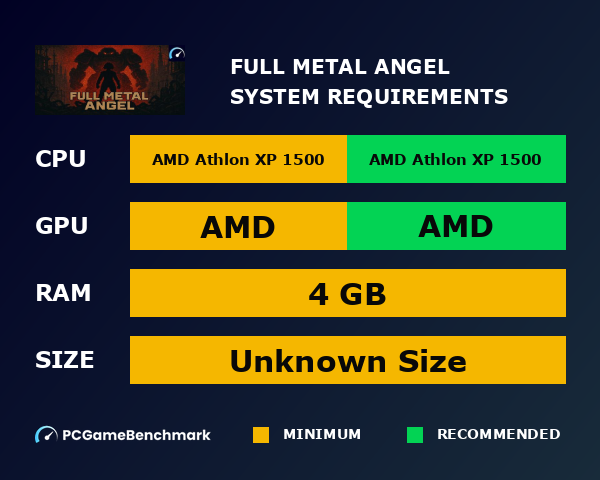 Full Metal Angel system requirements - PCGameBenchmark
