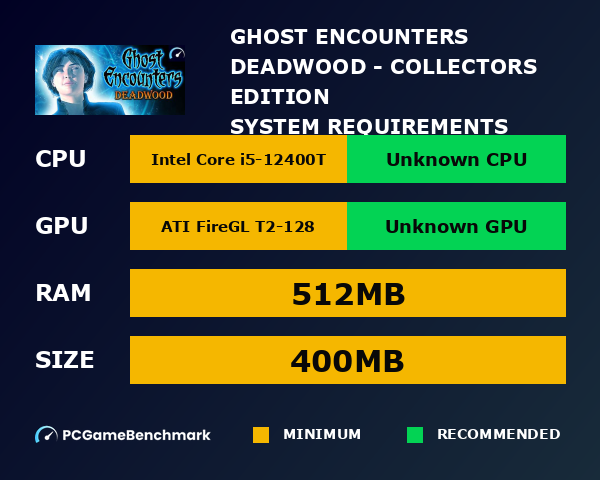 Ghost Encounters: Deadwood - Collector's Edition system requirements graph