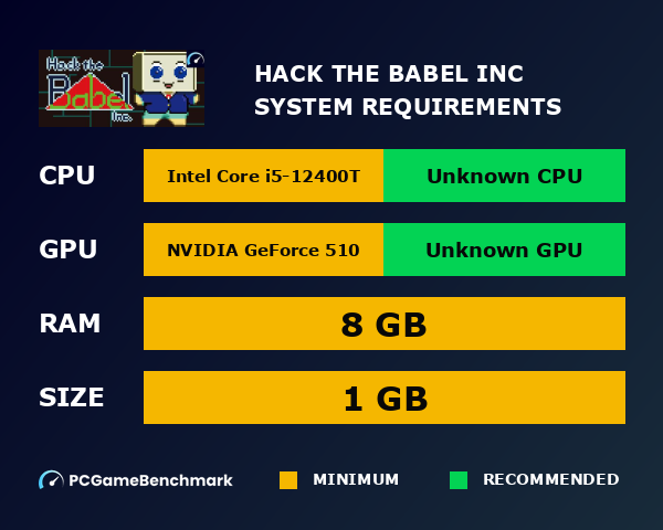 Hack the Babel Inc. system requirements graph