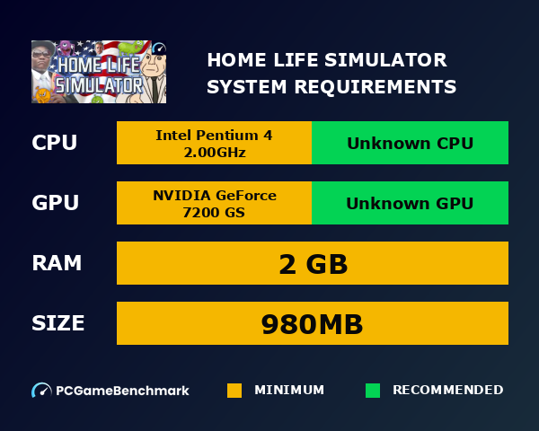 Home Life Simulator system requirements graph