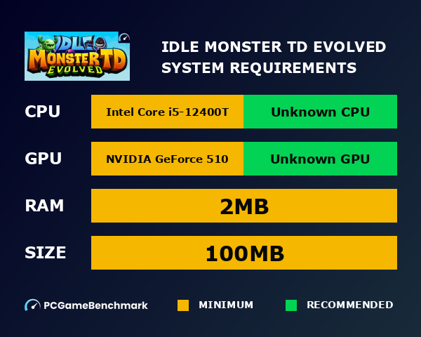 Idle Monster TD: Evolved system requirements graph