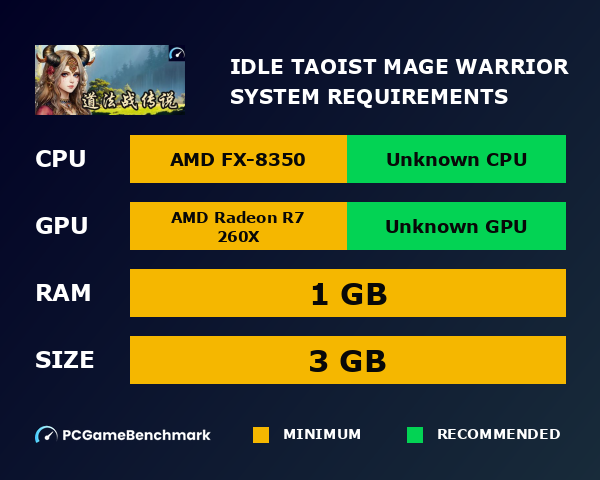 Idle Taoist Mage Warrior system requirements graph
