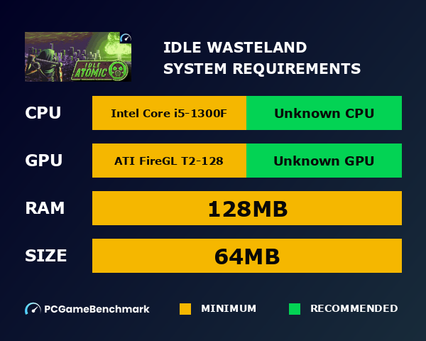 Idle Wasteland system requirements graph
