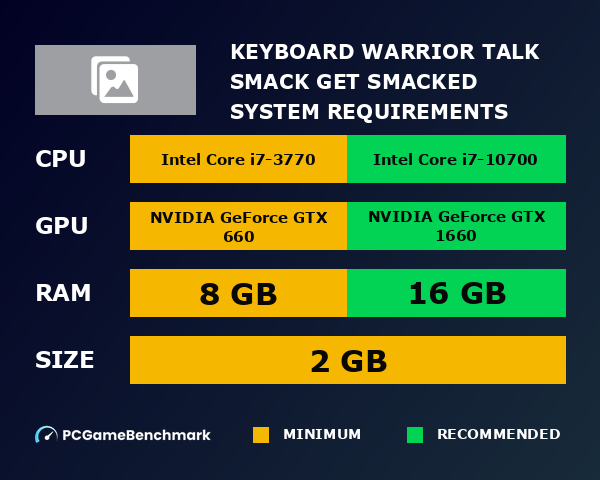 Keyboard Warrior: Talk Smack Get Smacked system requirements graph
