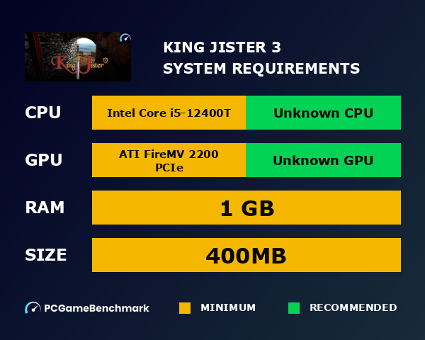 King Jister 3 system requirements graph