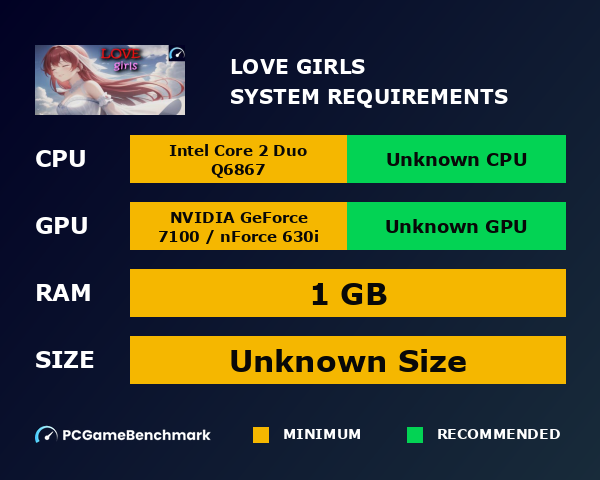 LOVE girls system requirements - PCGameBenchmark