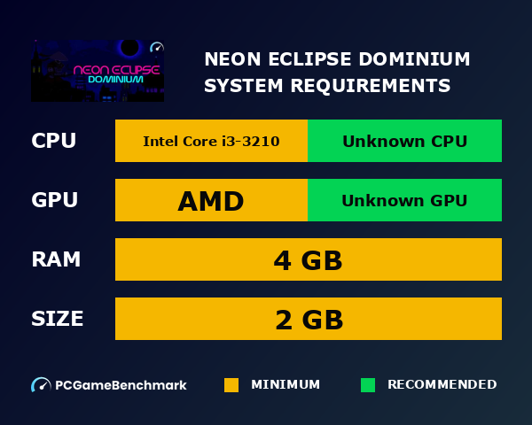 Neon Eclipse: Dominium system requirements graph