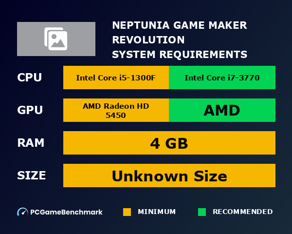 Neptunia Game Maker R:Evolution system requirements graph