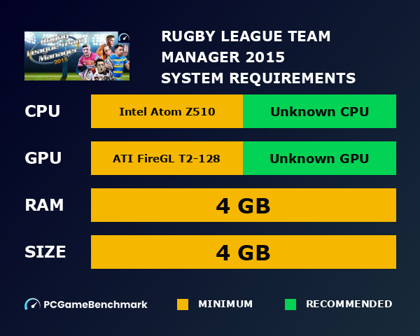 Rugby League Team Manager 2015 system requirements graph