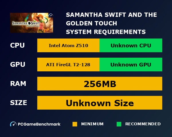 Samantha Swift and the Golden Touch system requirements graph