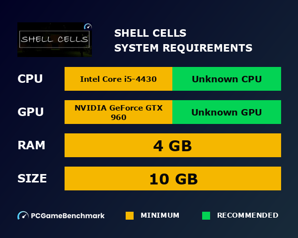 Shell Cells system requirements - PCGameBenchmark