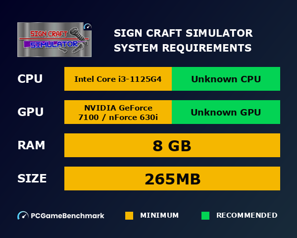 Sign Simulator Sign Craft: Simulator system requirements - PCGameBenchmark