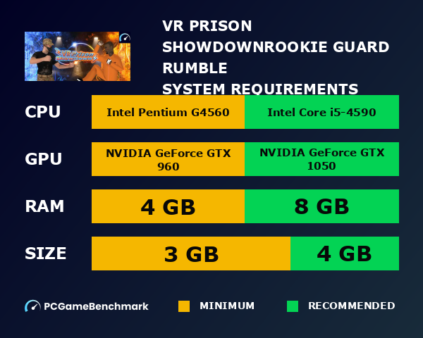 Proson Rumble R8 VR Prison Showdown:Rookie Guard Rumble system requirements ...
