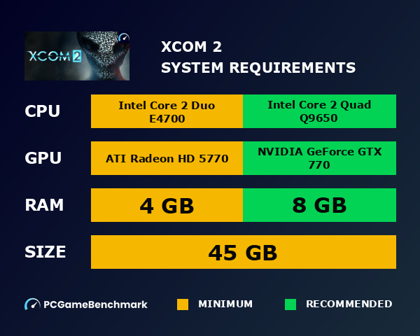 XCOM 2 system requirements graph